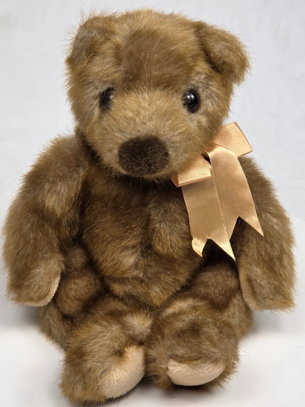 TY Bear Baby Ginger Brown Teddy With Bow Retired 1996 Beanie Babies 14" Adorable